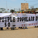 Opposition supporters protest calling for the resignation of president Faure Gnassingbe in Lome, Togo last September. The banner reads: “Togolese people say: No. 50 years, enough”.